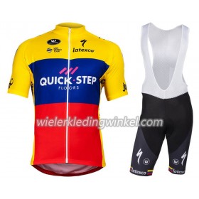 Set Fietsshirt + Korte Koersbroek 2018 Quick Step Ecuador kampioenschap